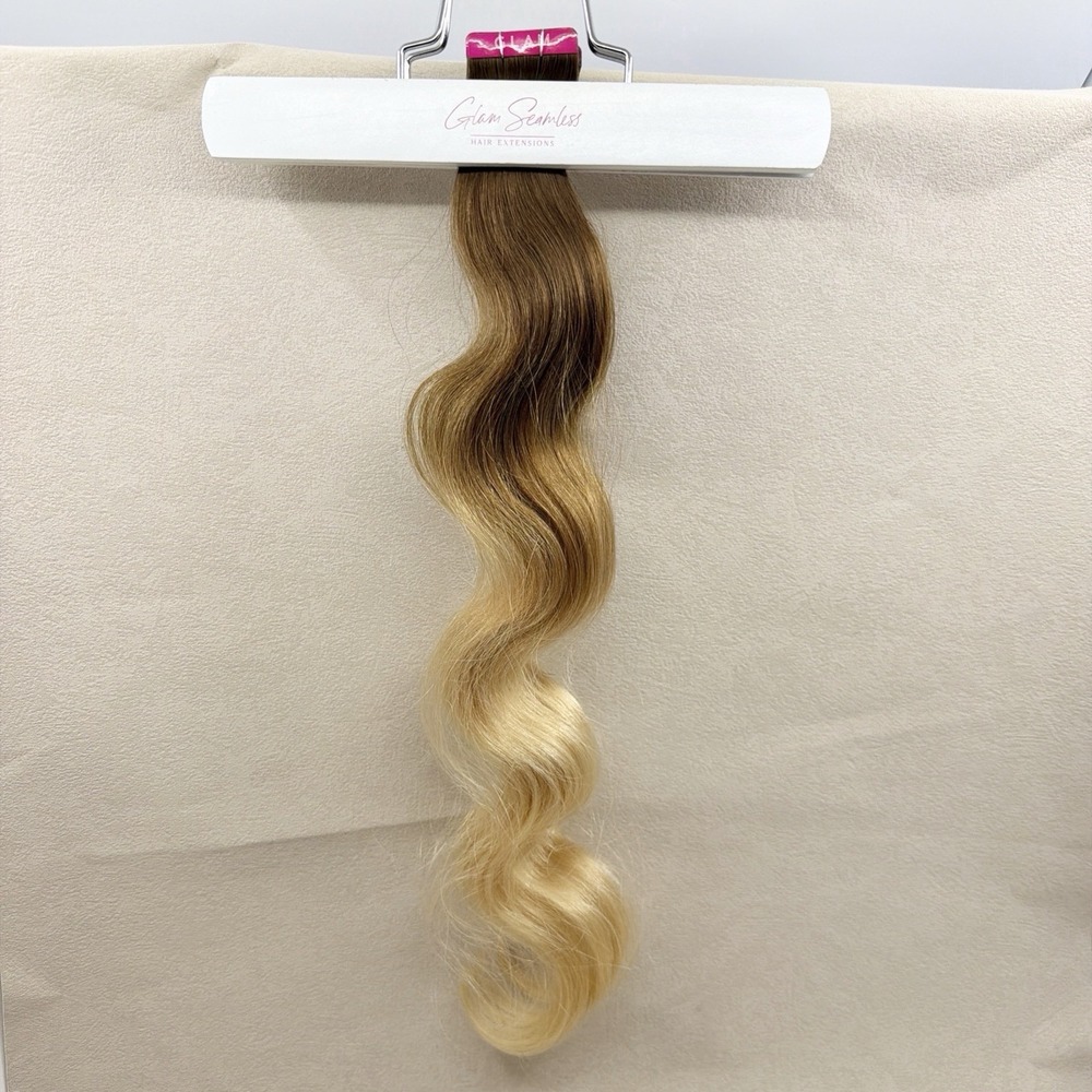 Glam Seamless 20" Body Wave Tape in Hair Extensions Golden Brown Golden Blonde